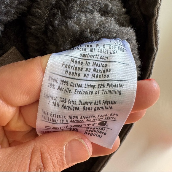 Carhartt Men's Washed Duck Sherpa-Lined Vest 2XL Driftwood - Picture 6 of 13